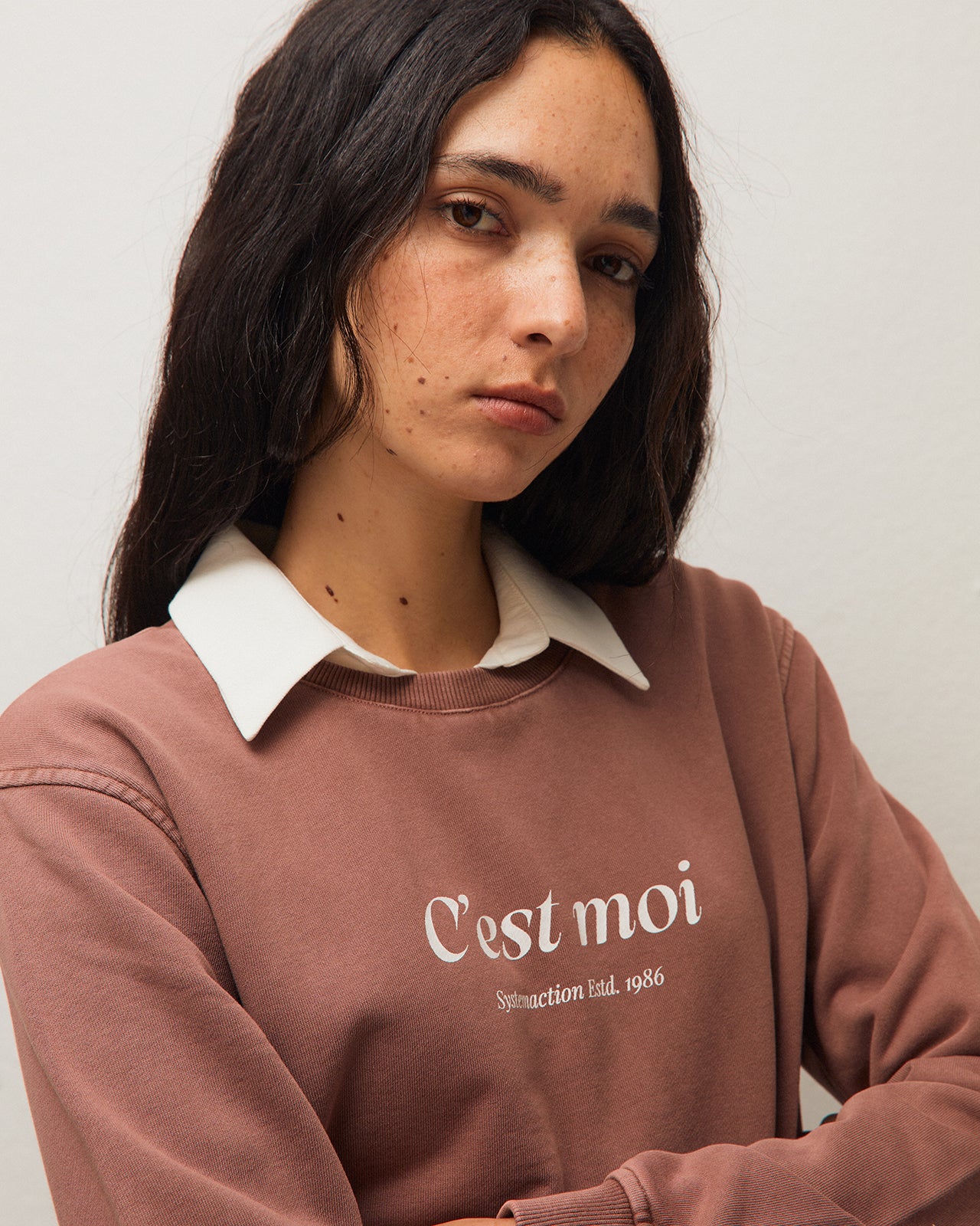 Sudadera cuello redondo con posicional