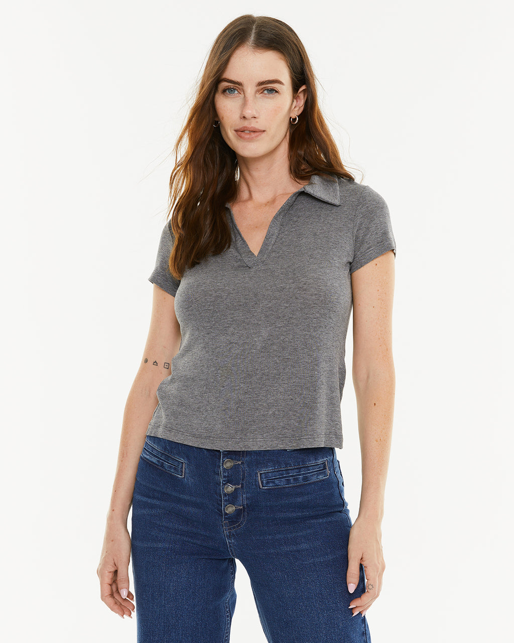 Polo neckline t-shirt