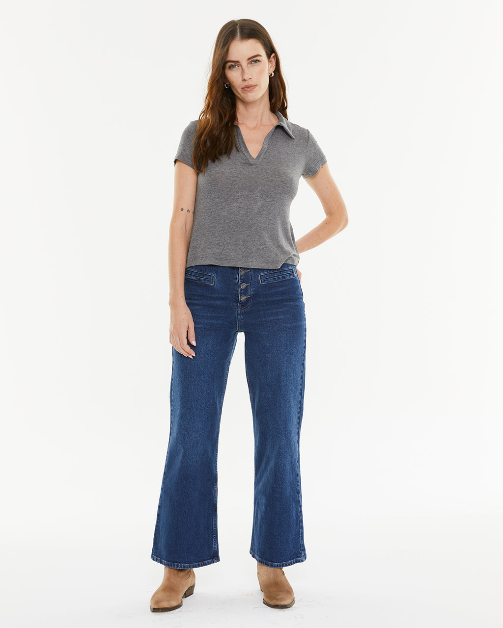 Polo neckline t-shirt