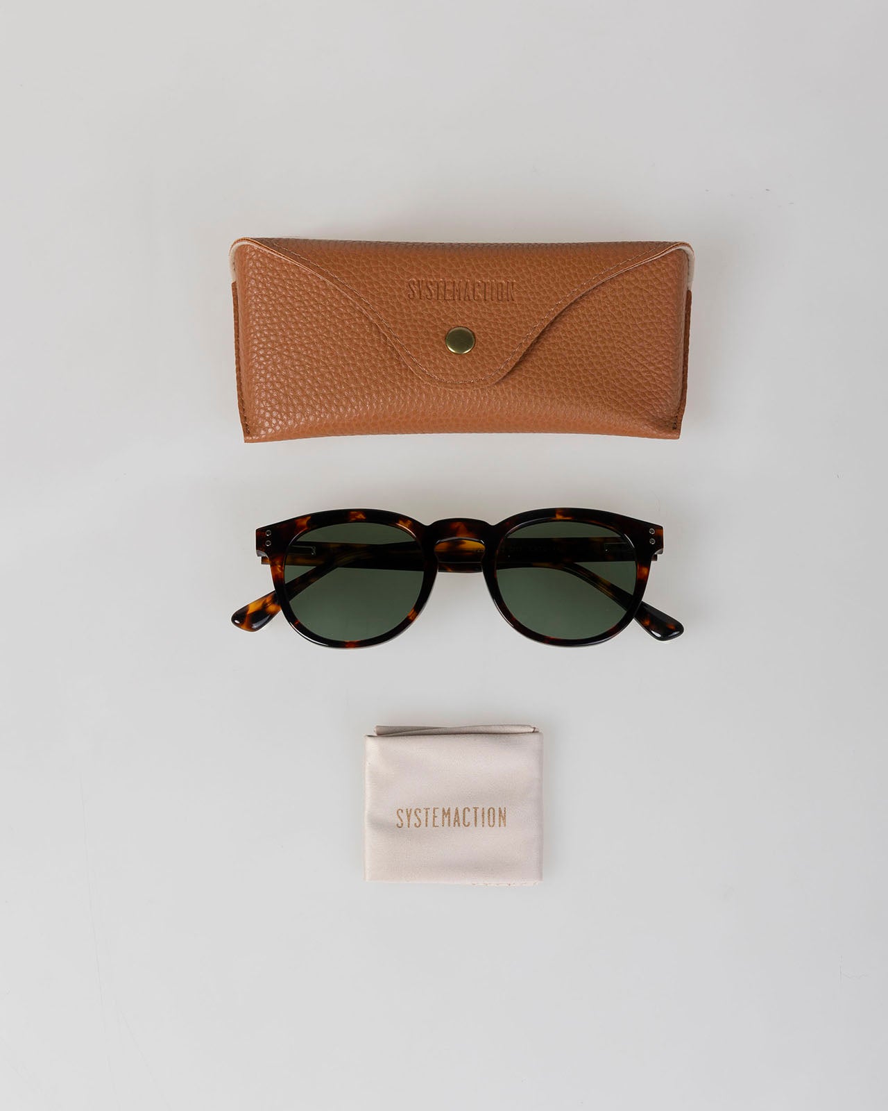 Sunglasses with green frame