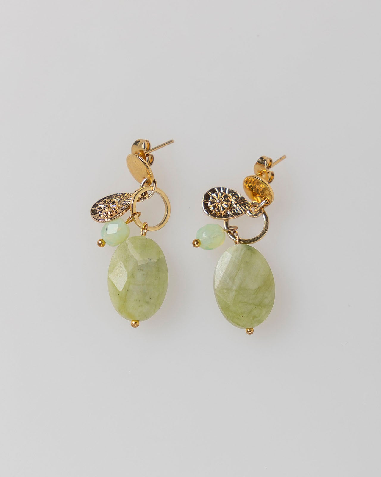 Boucles d'oreilles pierre verte