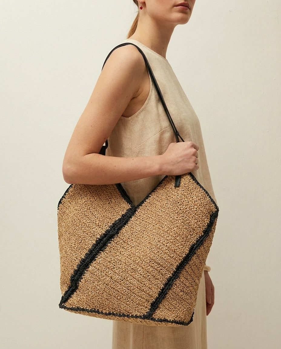 Sac en jute contrastant