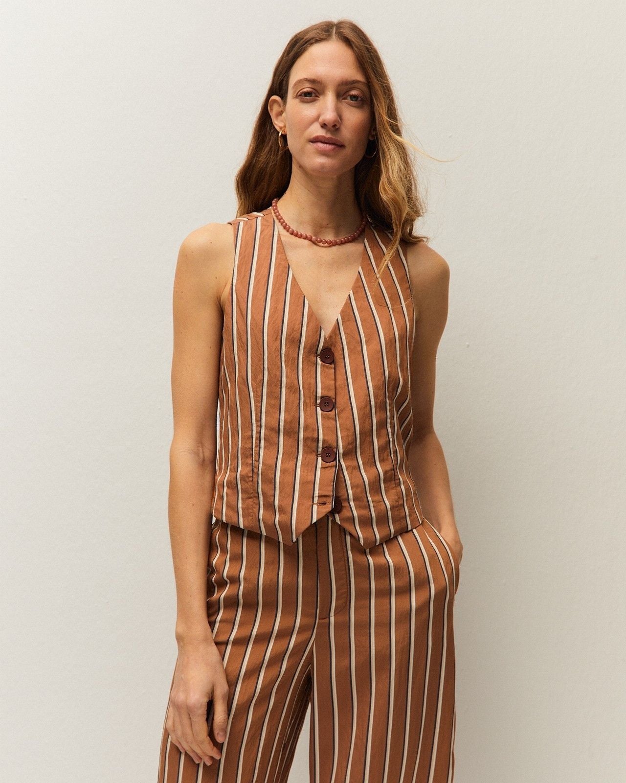 Pinstriped vest