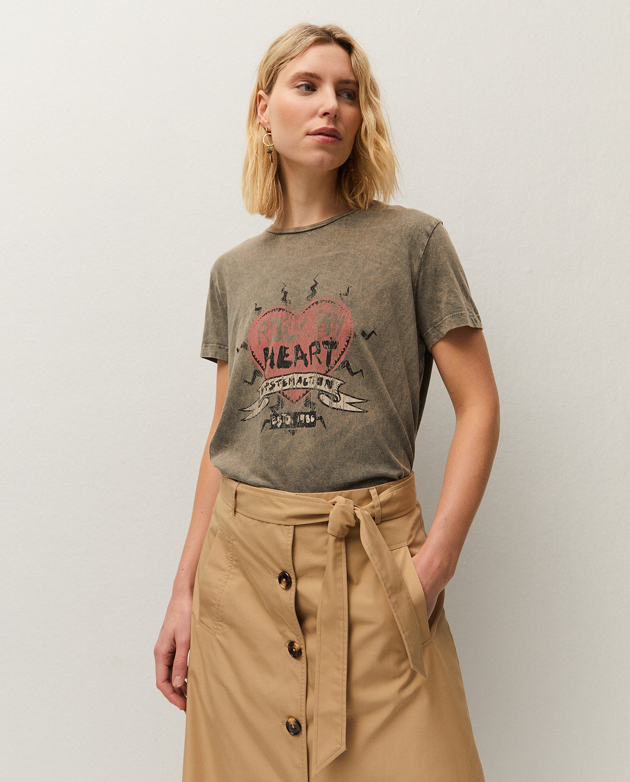 Heart print t-shirt