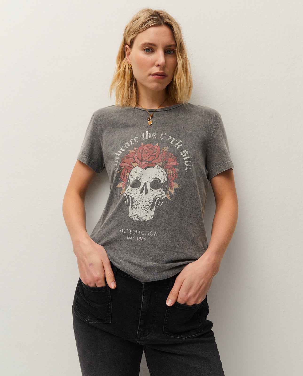 Skull print t-shirt