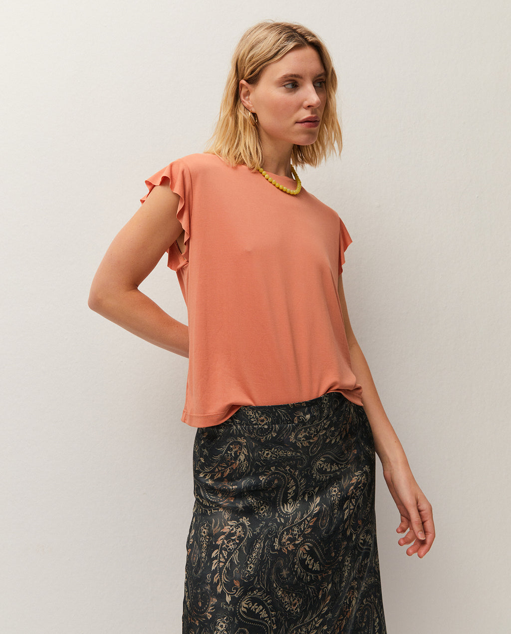 ruffled t-shirt