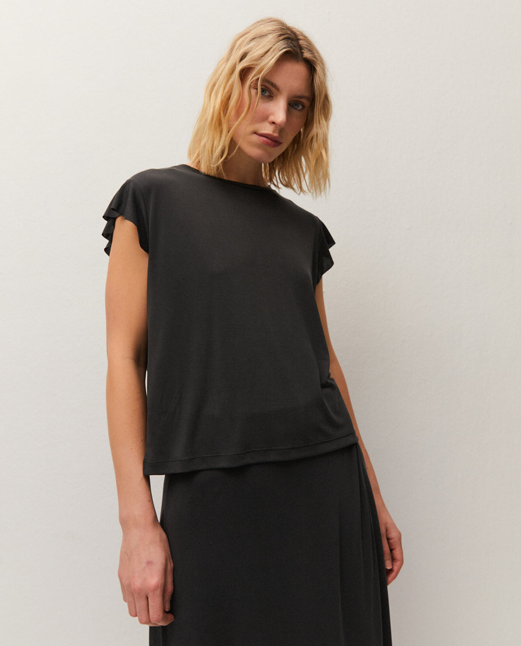 ruffled t-shirt