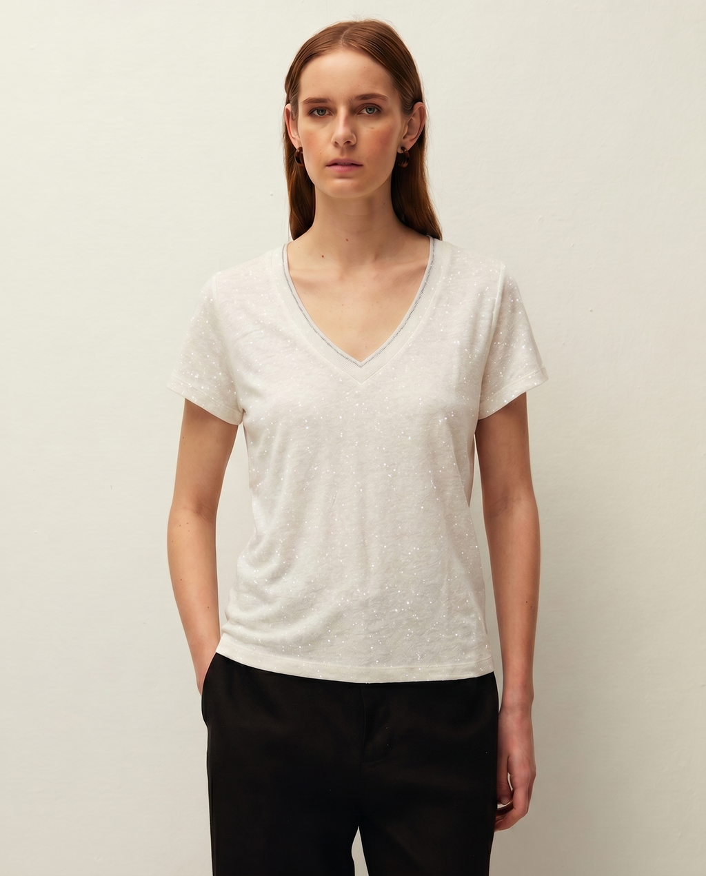 Camiseta lino con foil