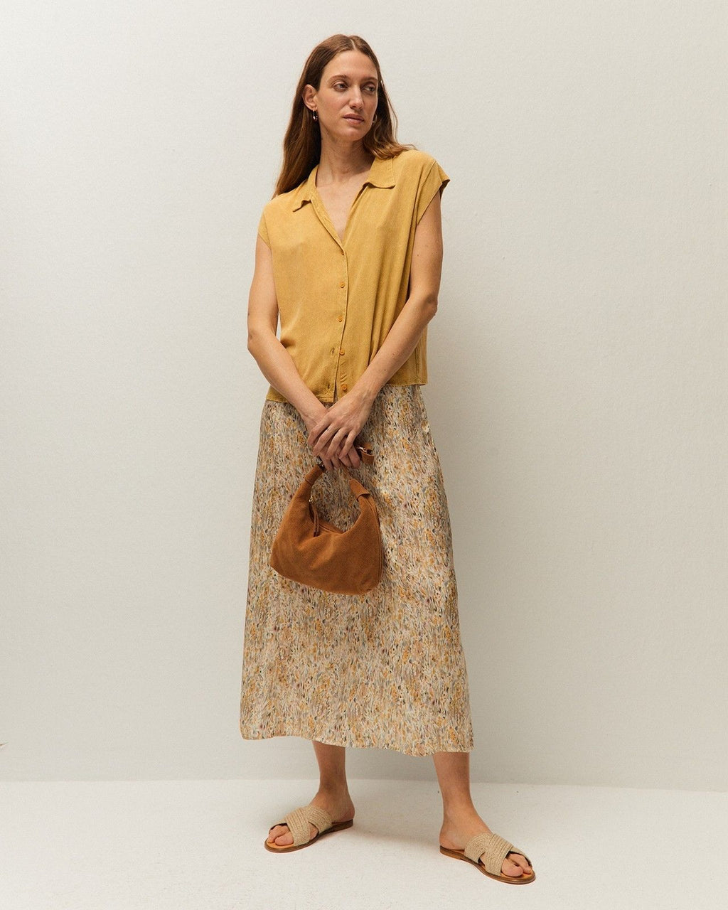 Printed A-line skirt