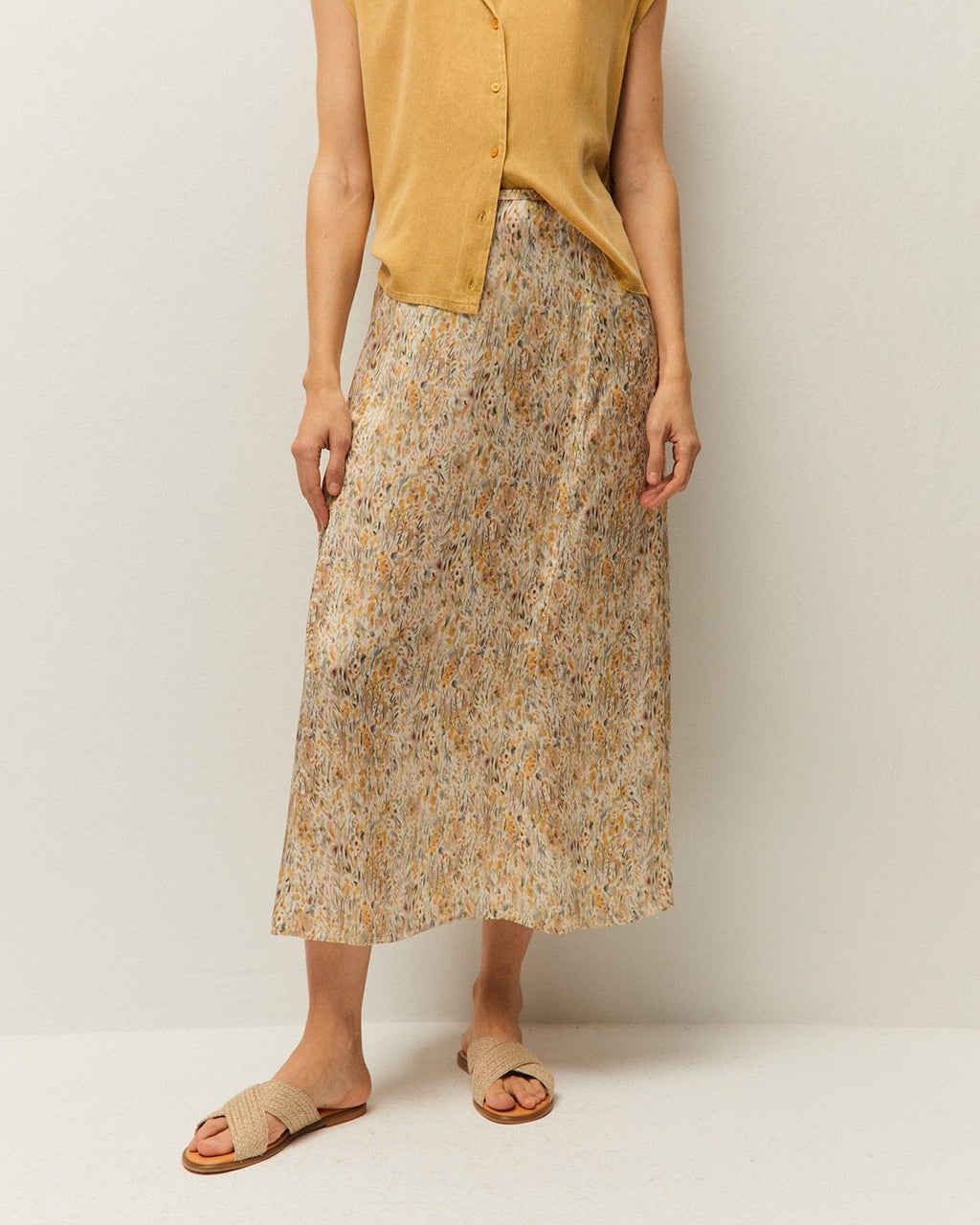Printed A-line skirt