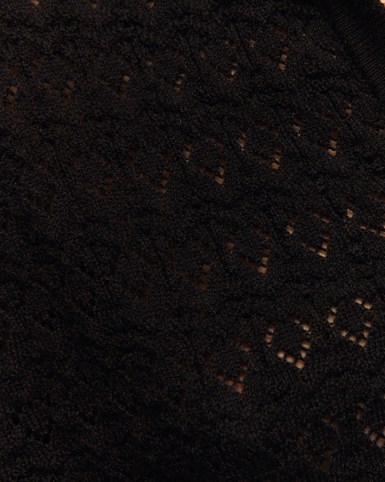 Openwork polo neck jumper