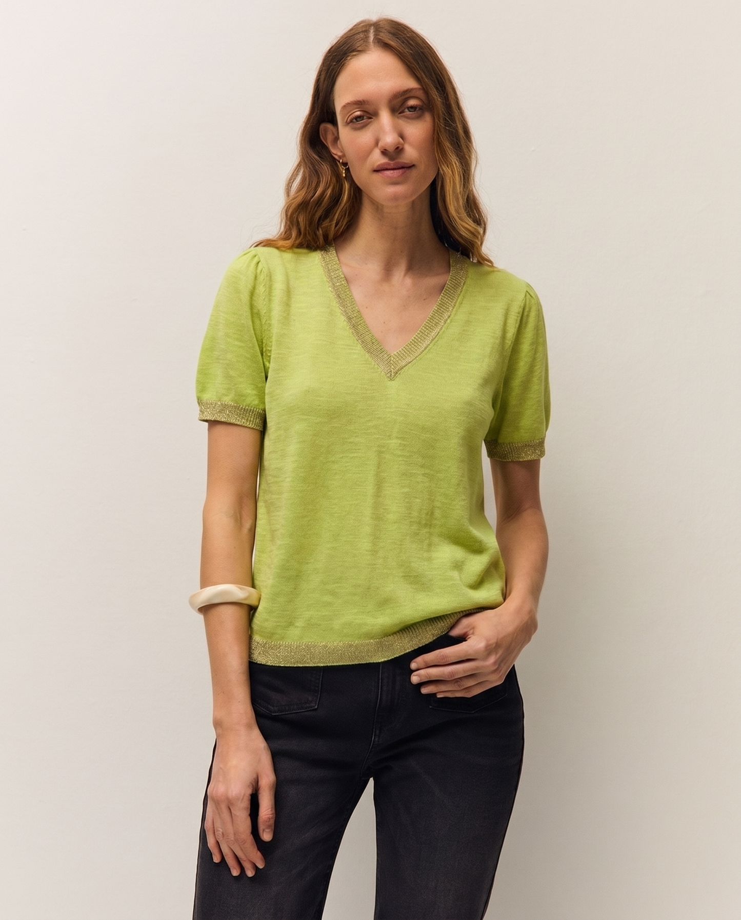 Short-sleeved linen jersey
