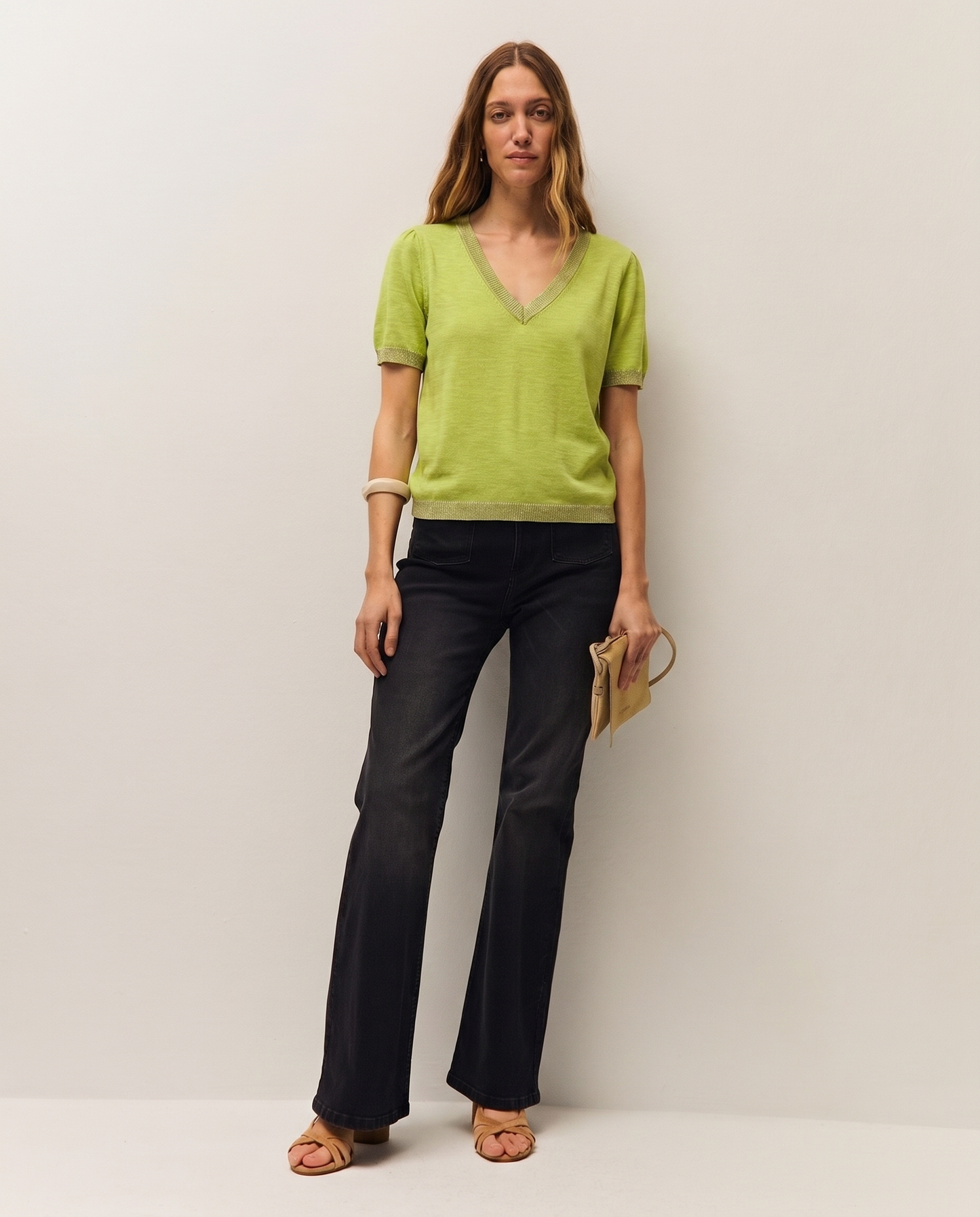 Short-sleeved linen jersey