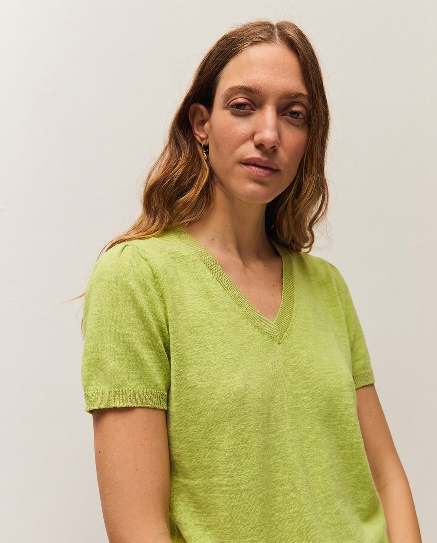 Short-sleeved linen jersey