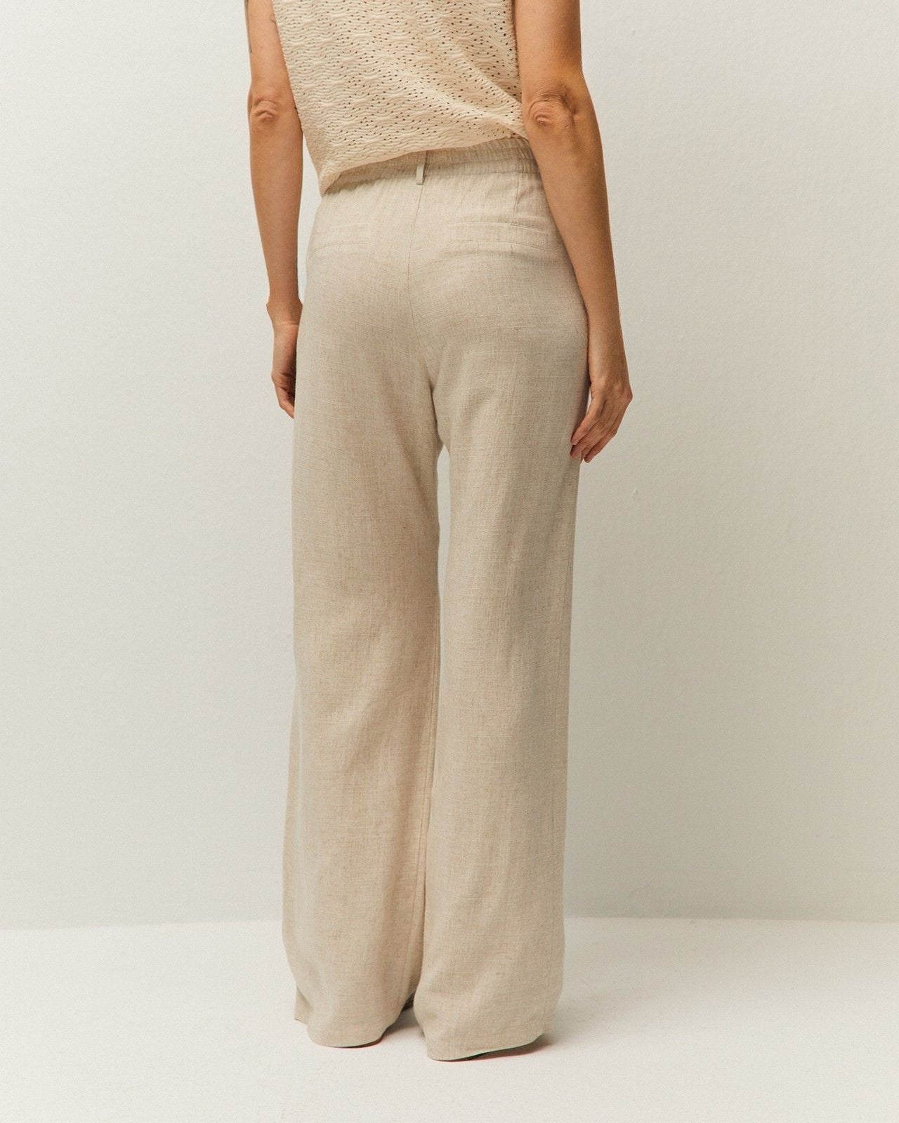Pantalon en lin avec bouton