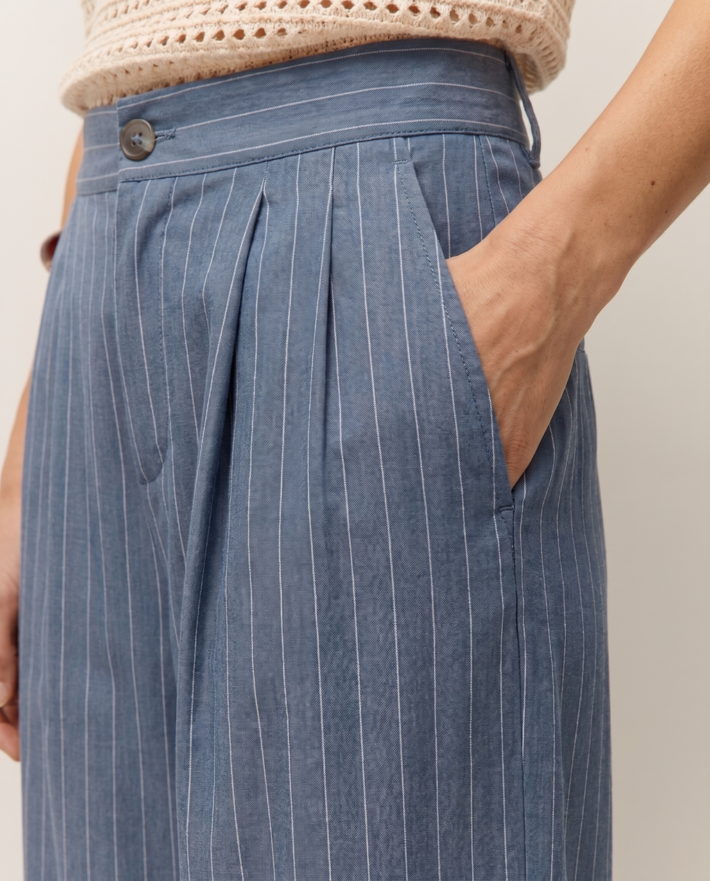 Pinstripe flowy trousers