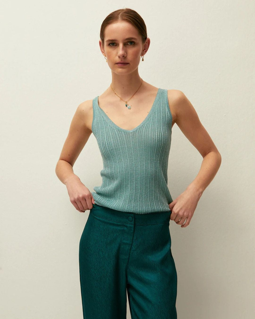 Lurex ribbed top