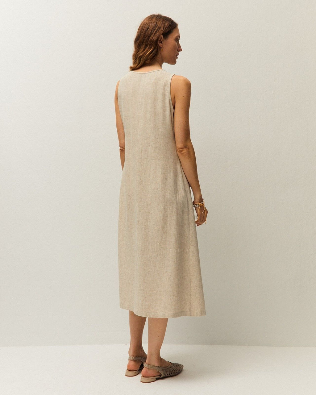 Linen button-up dress