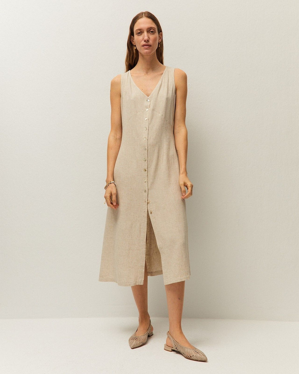 Linen button-up dress