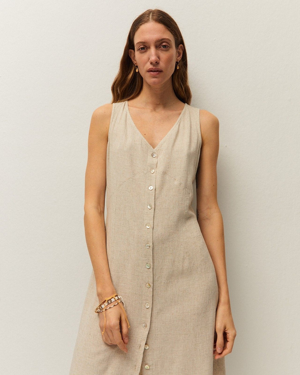 Linen button-up dress